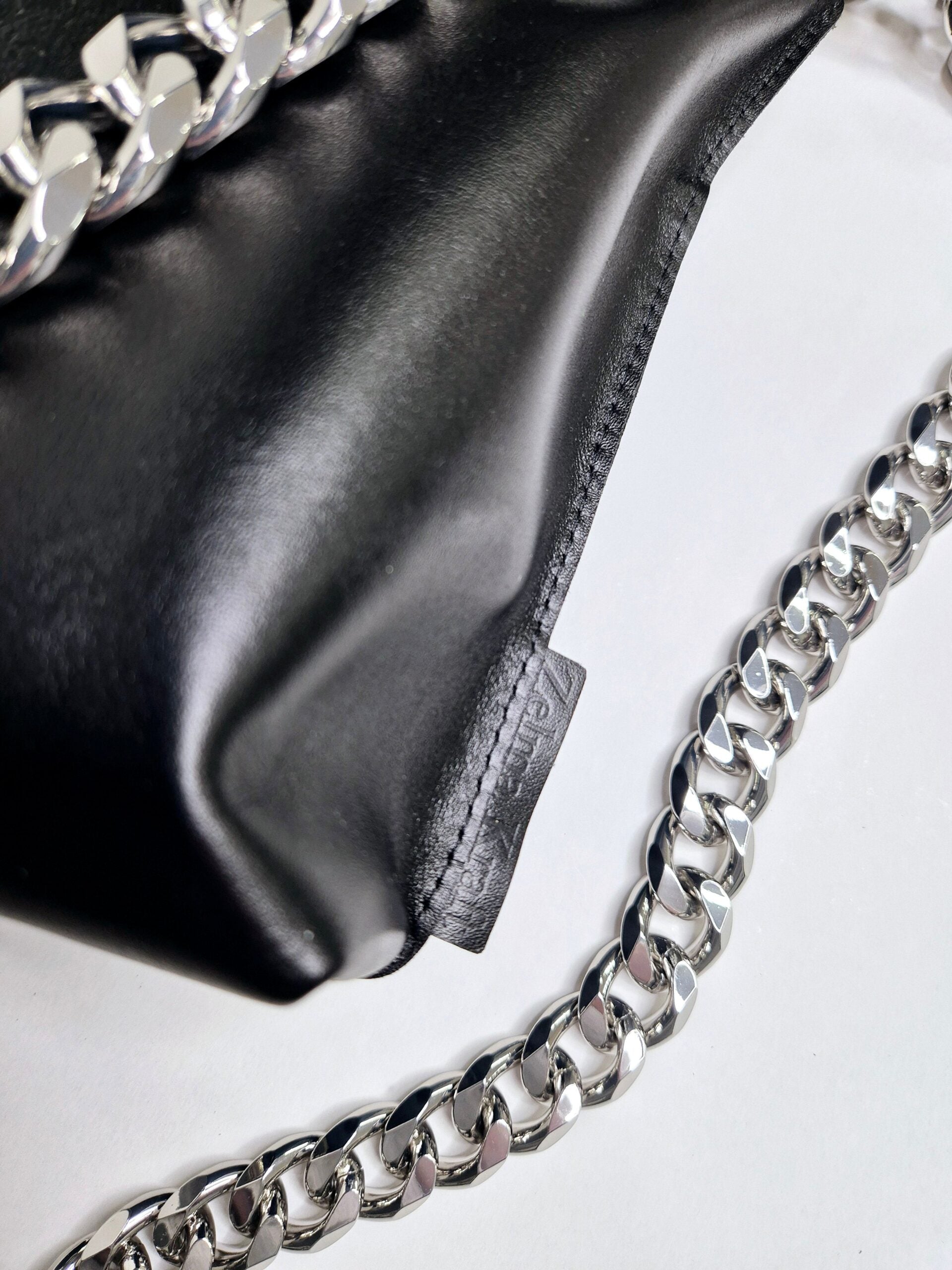 Black Leather Hobo Bag - Large