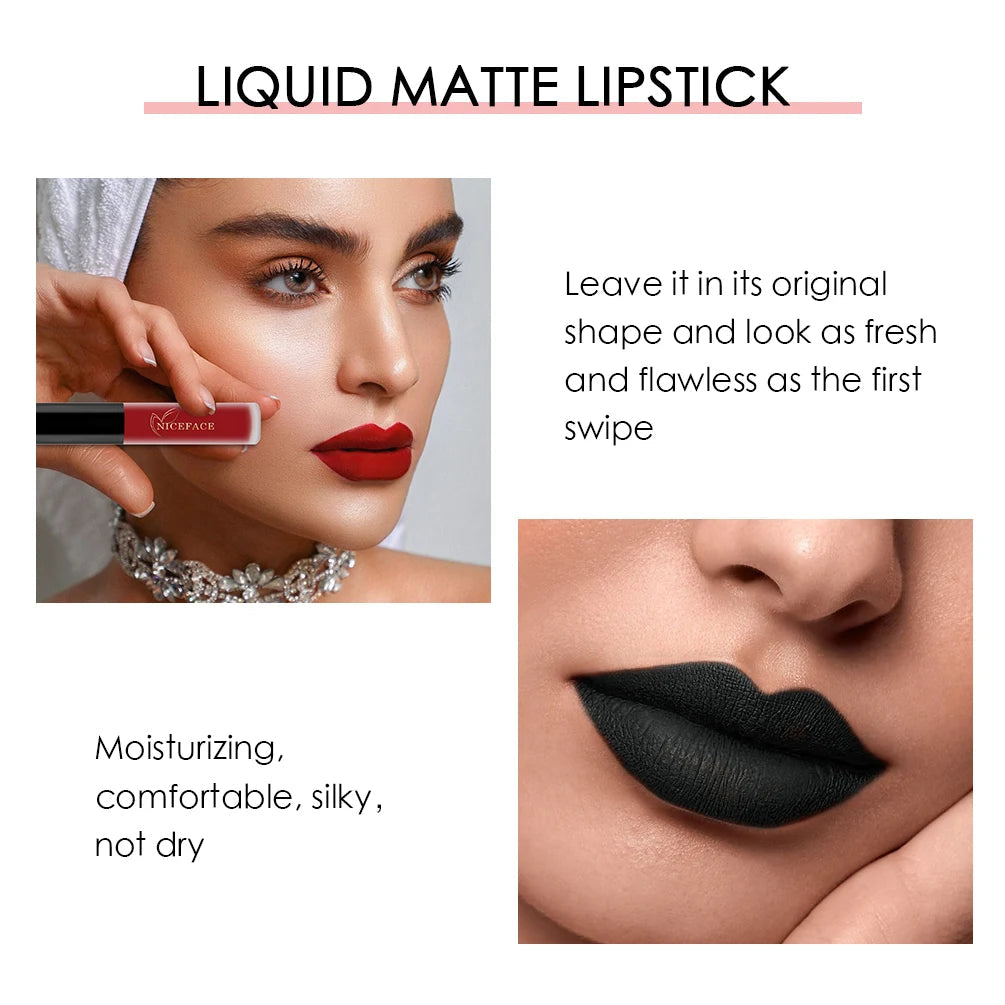 NICEFACE Matte Liquid Lipstick Waterproof Long Lasting Lip Gloss Tint