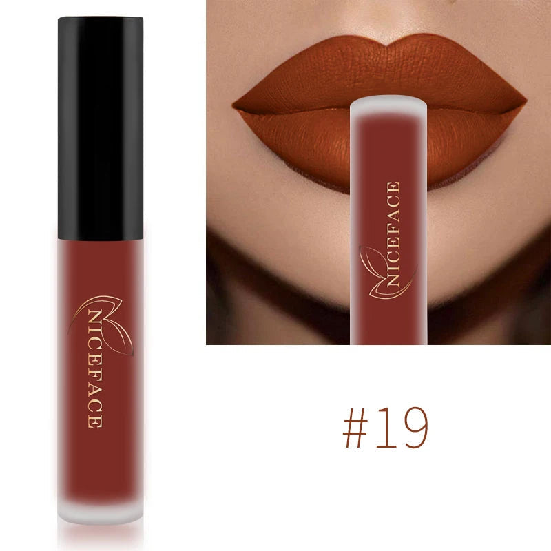 NICEFACE Matte Liquid Lipstick Waterproof Long Lasting Lip Gloss Tint