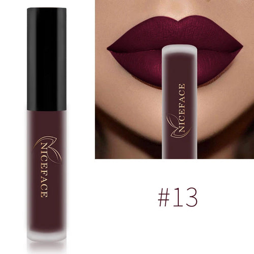 NICEFACE Matte Liquid Lipstick Waterproof Long Lasting Lip Gloss Tint