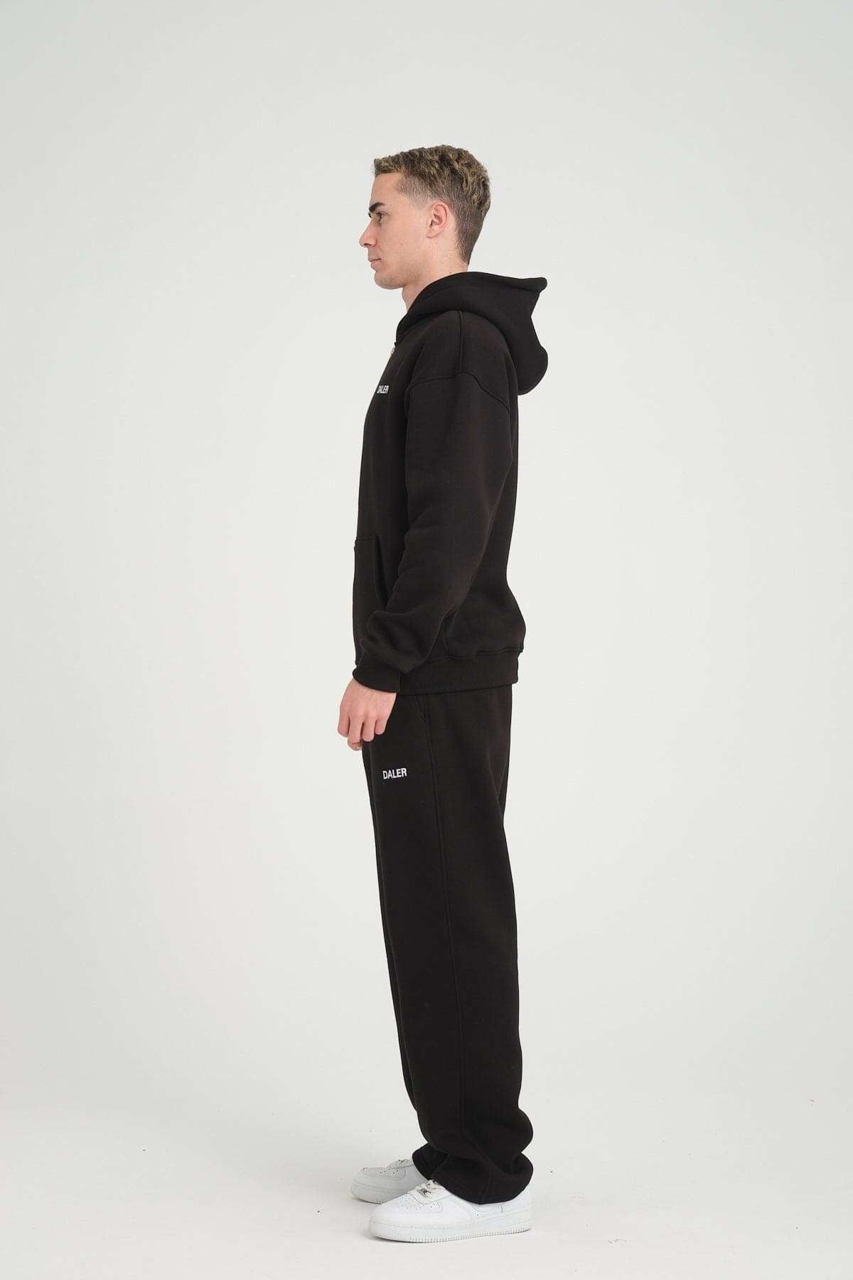Basic Heavyweight Zipper Hoodie - Black