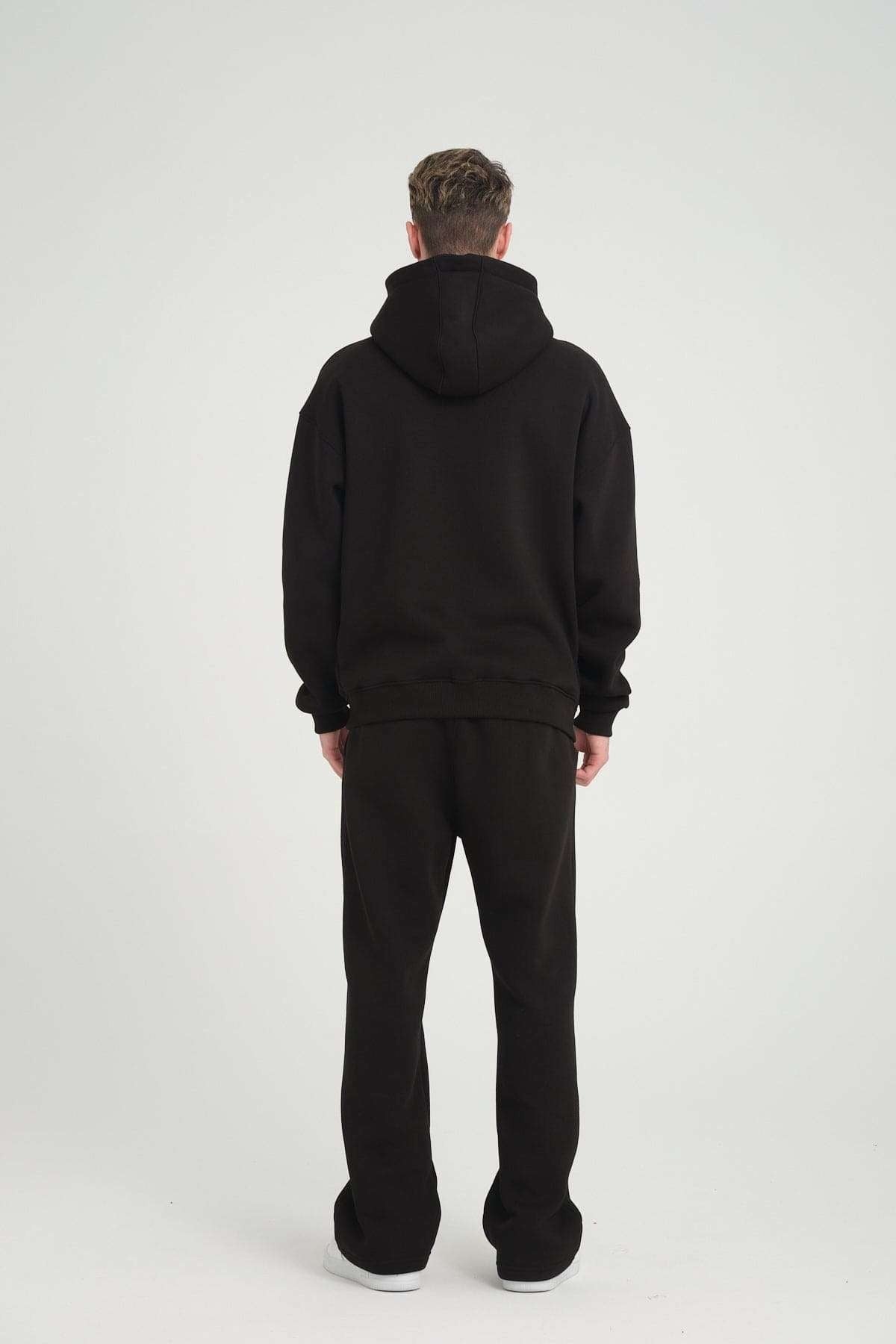 Basic Heavyweight Zipper Hoodie - Black