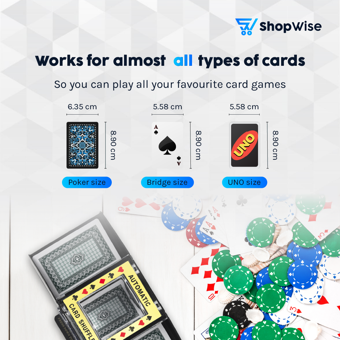 ShopWise Automatic Card Shuffling Machine Includes Playing Cards And