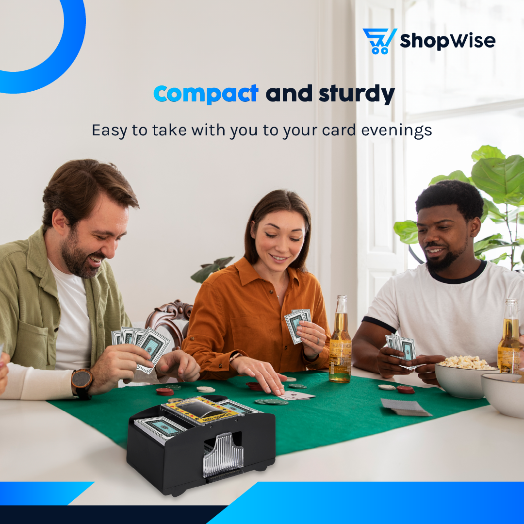 ShopWise Automatic Card Shuffling Machine Includes Playing Cards And
