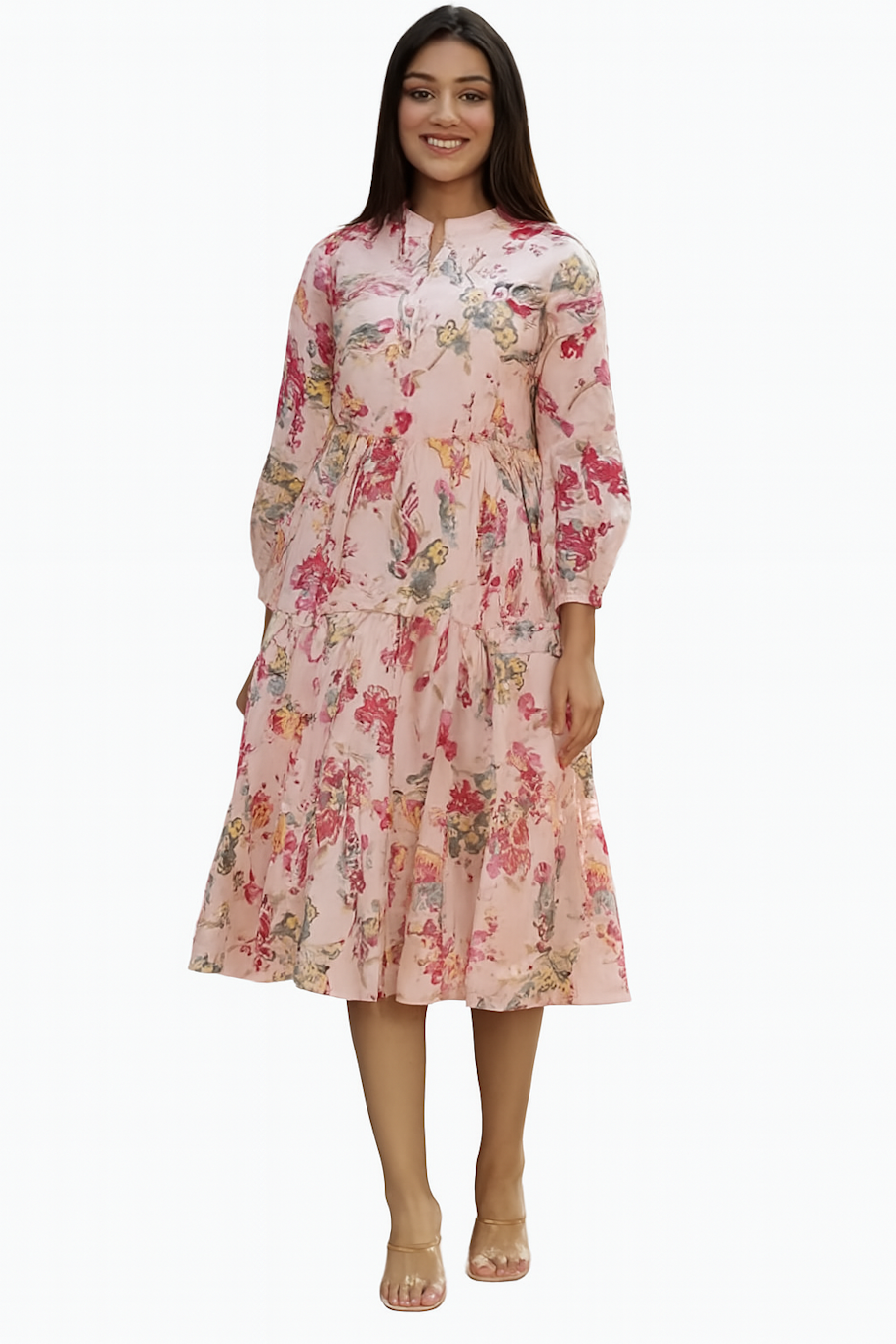 Women Dress For Party & Travel-Light Pink (Size-L) | D476